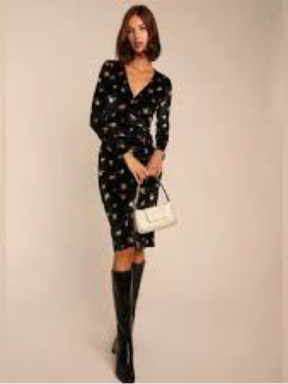 Rouje Black velvet Kelly Dress